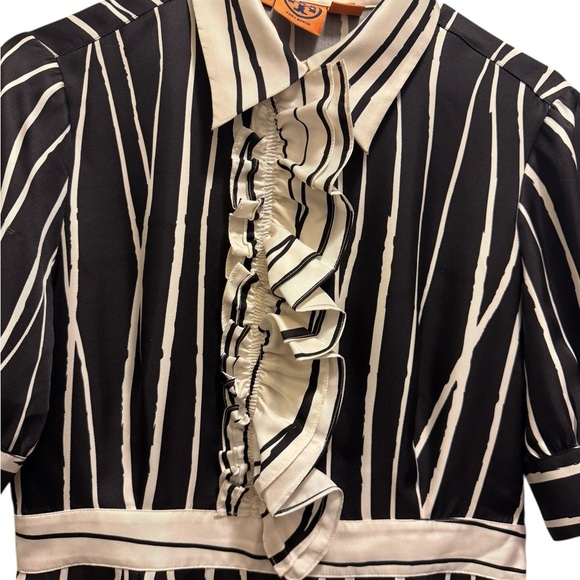 Tory Burch Black and Cream Striped Dress - Phoenix Style - Picture 8 of 9